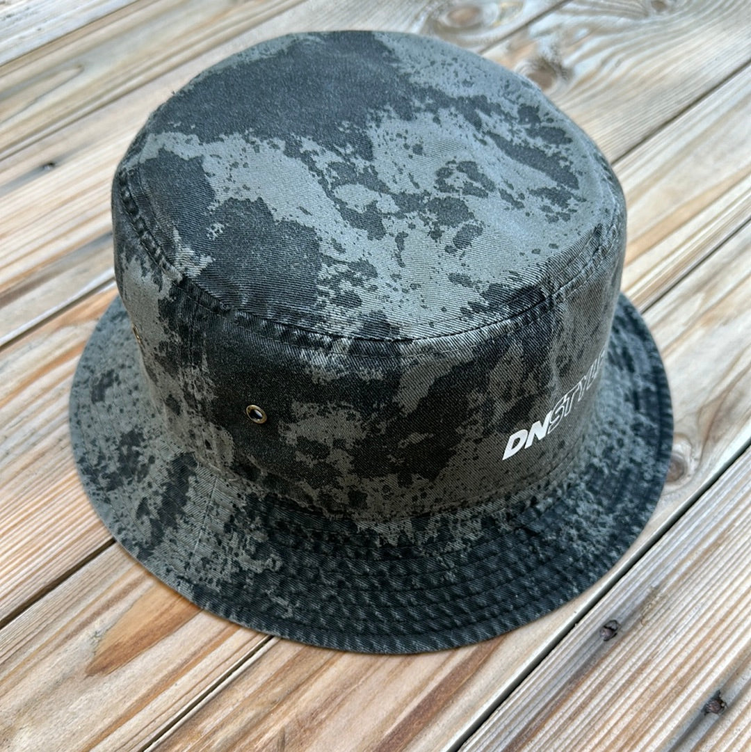 Gray x Black Paint Splattered Bucket Hat