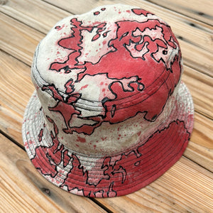 Red Splatter Denim Bucket Hat