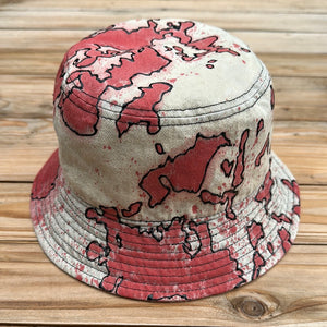 Red Splatter Denim Bucket Hat