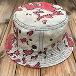 Load image into Gallery viewer, Red Splatter Denim Bucket Hat
