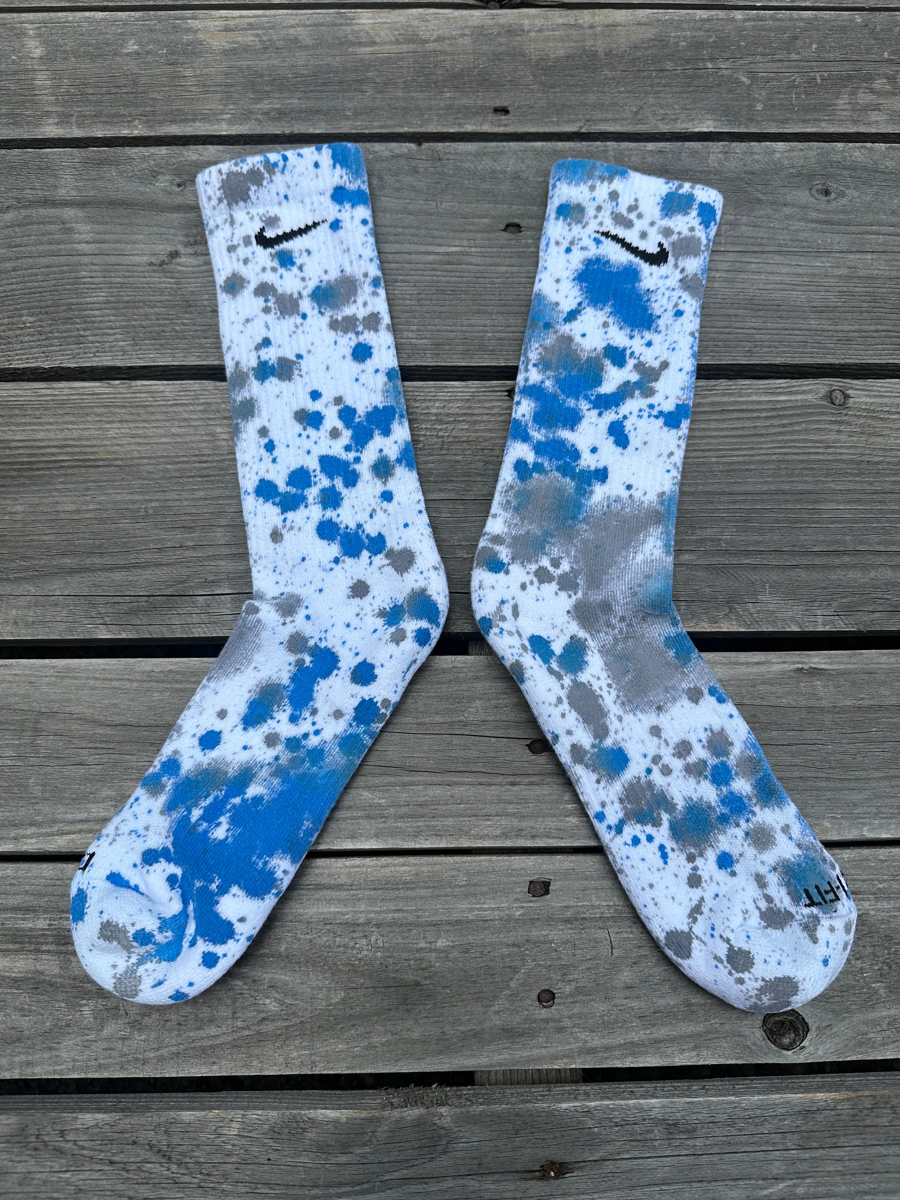 🌀🦈 Paint Splattered Crew Socks🦈🌀