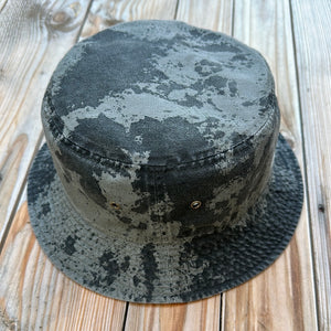 Gray x Black Paint Splattered Bucket Hat