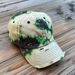 Load image into Gallery viewer, Dark Gray x Fluorescent Green Bleachy Dad Hat
