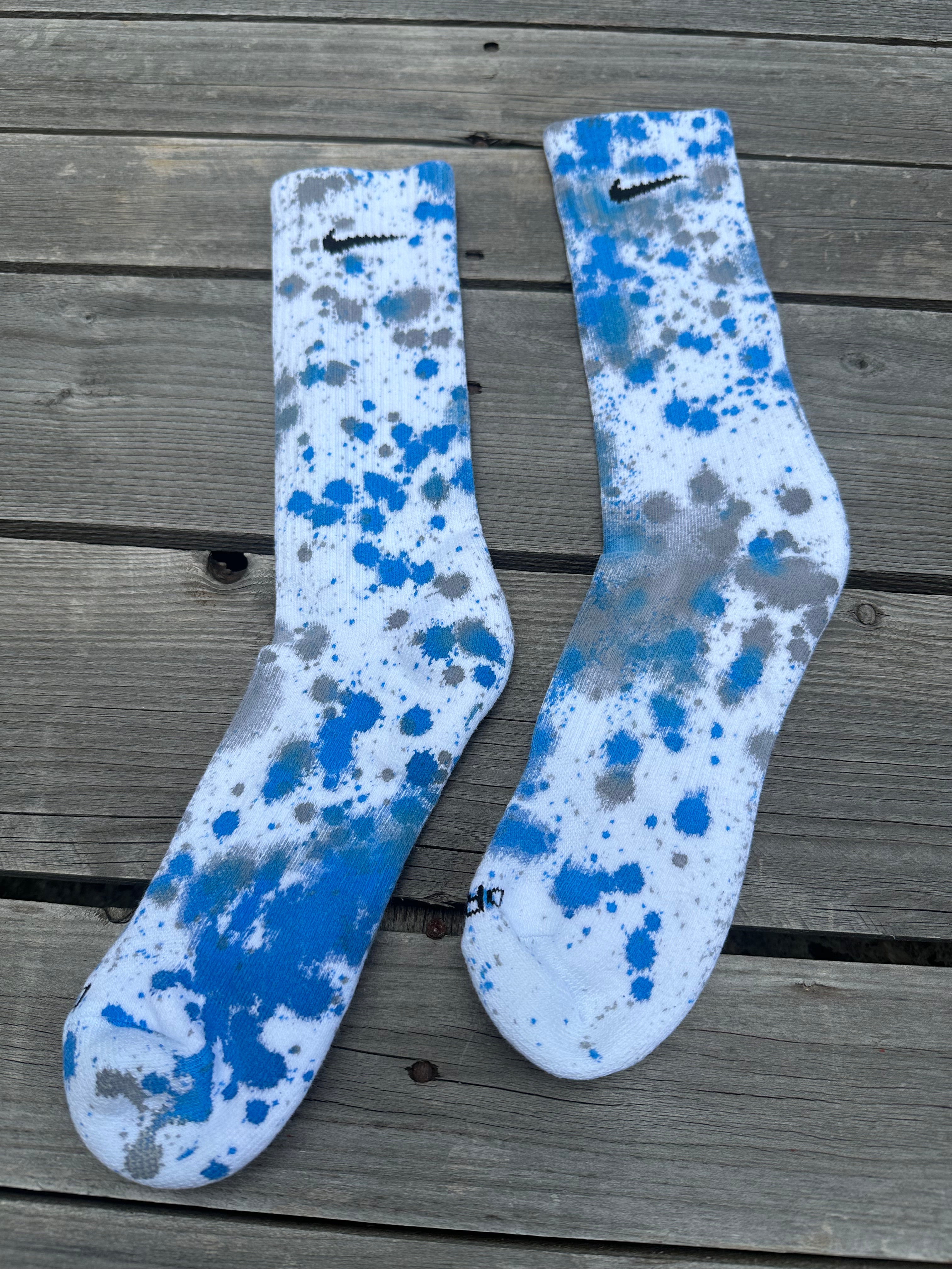 🌀🦈 Paint Splattered Crew Socks🦈🌀