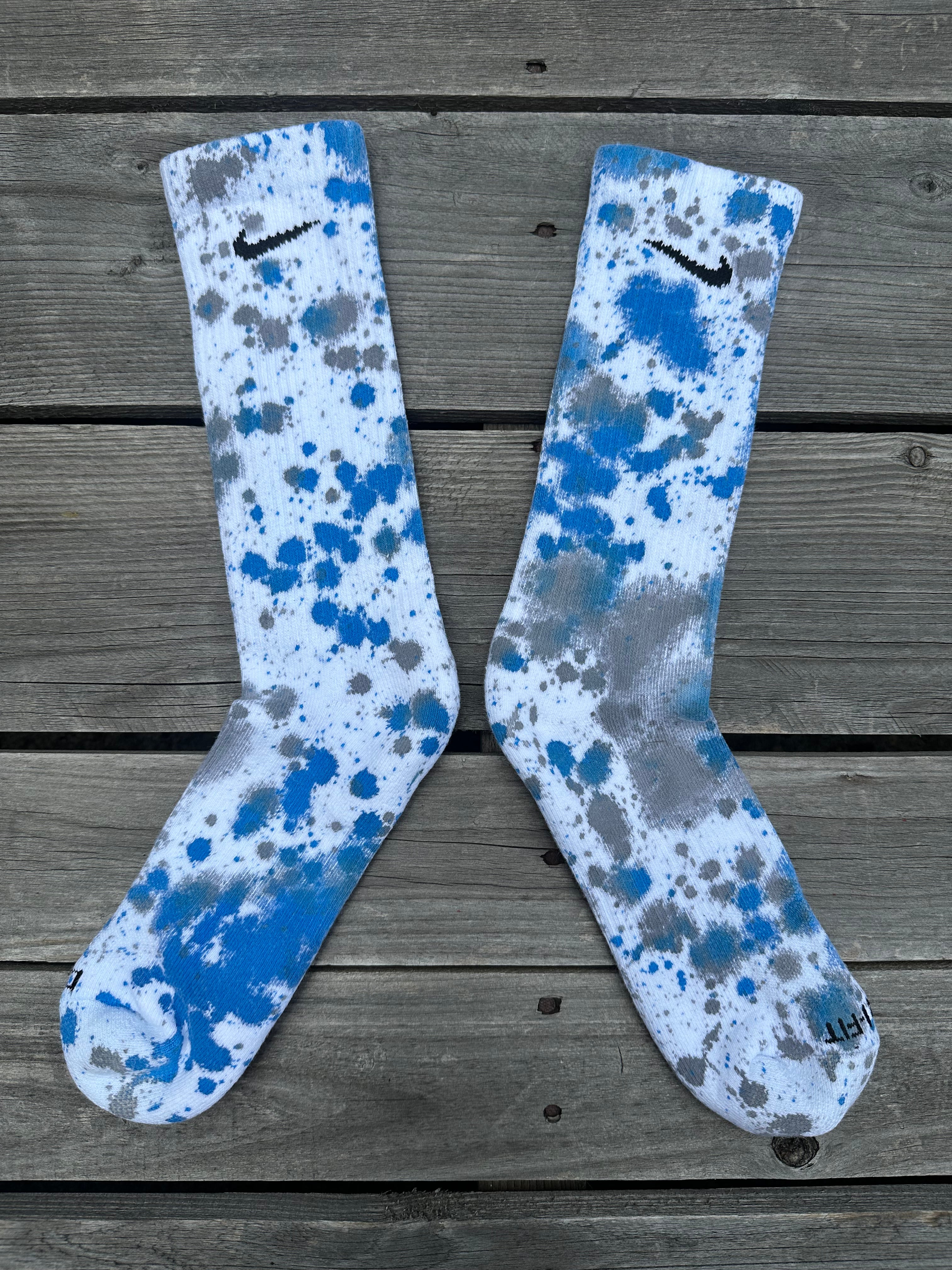 🌀🦈 Paint Splattered Crew Socks🦈🌀