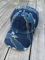 Load image into Gallery viewer, Golden Nights Denim Dad Hat
