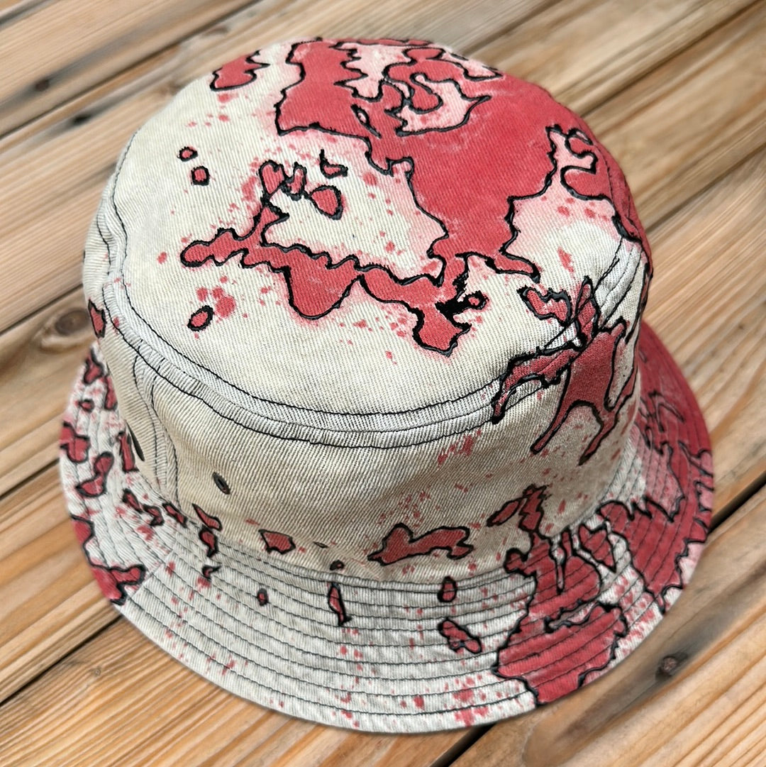 Red Splatter Denim Bucket Hat