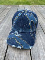 Load image into Gallery viewer, Golden Nights Denim Dad Hat
