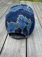 Load image into Gallery viewer, Golden Nights Denim Dad Hat
