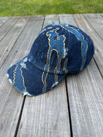 Load image into Gallery viewer, Golden Nights Denim Dad Hat
