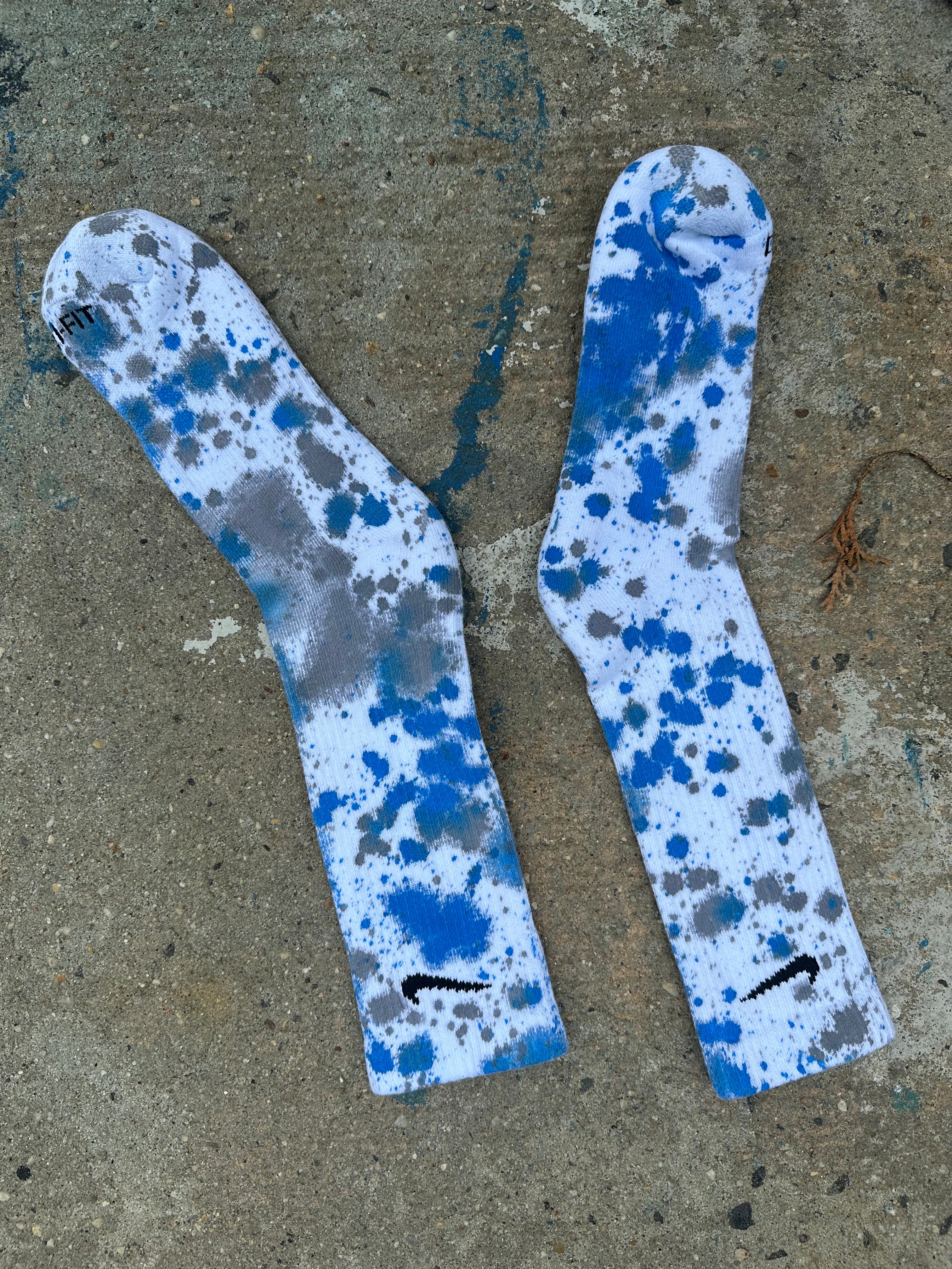 🌀🦈 Paint Splattered Crew Socks🦈🌀