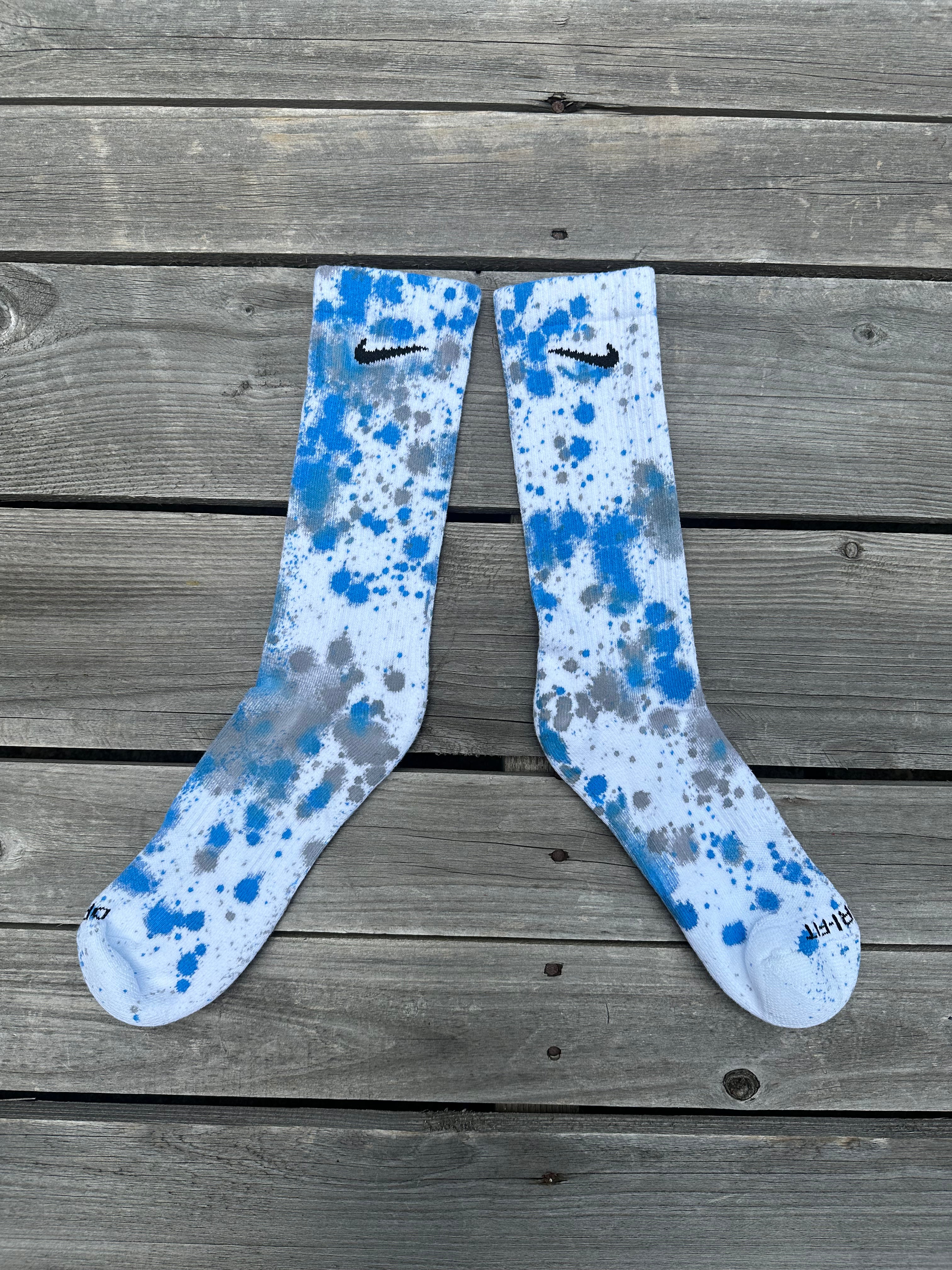 🌀🦈 Paint Splattered Crew Socks🦈🌀