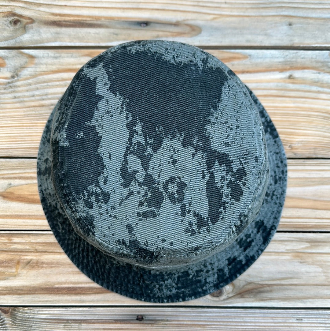 Gray x Black Paint Splattered Bucket Hat