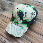 Load image into Gallery viewer, Dark Gray x Fluorescent Green Bleachy Dad Hat
