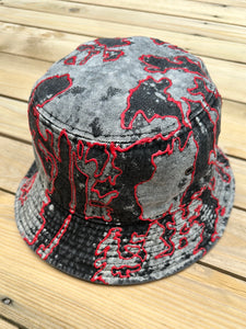 Black x Red Denim Bucket Hat S/M
