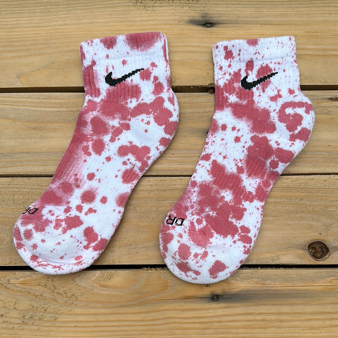 Pink Paint Splattered Ankle Socks