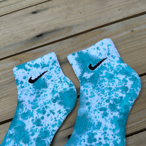 "Aqua" Paint Splattered Socks