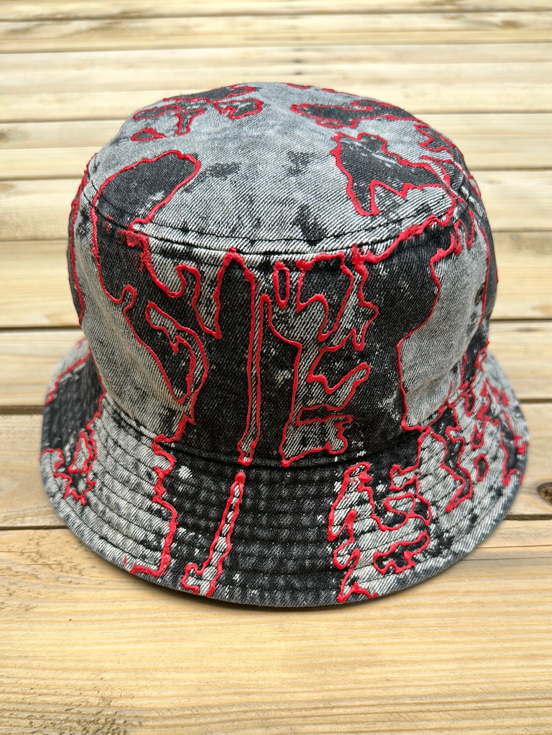 Black x Red Denim Bucket Hat S/M