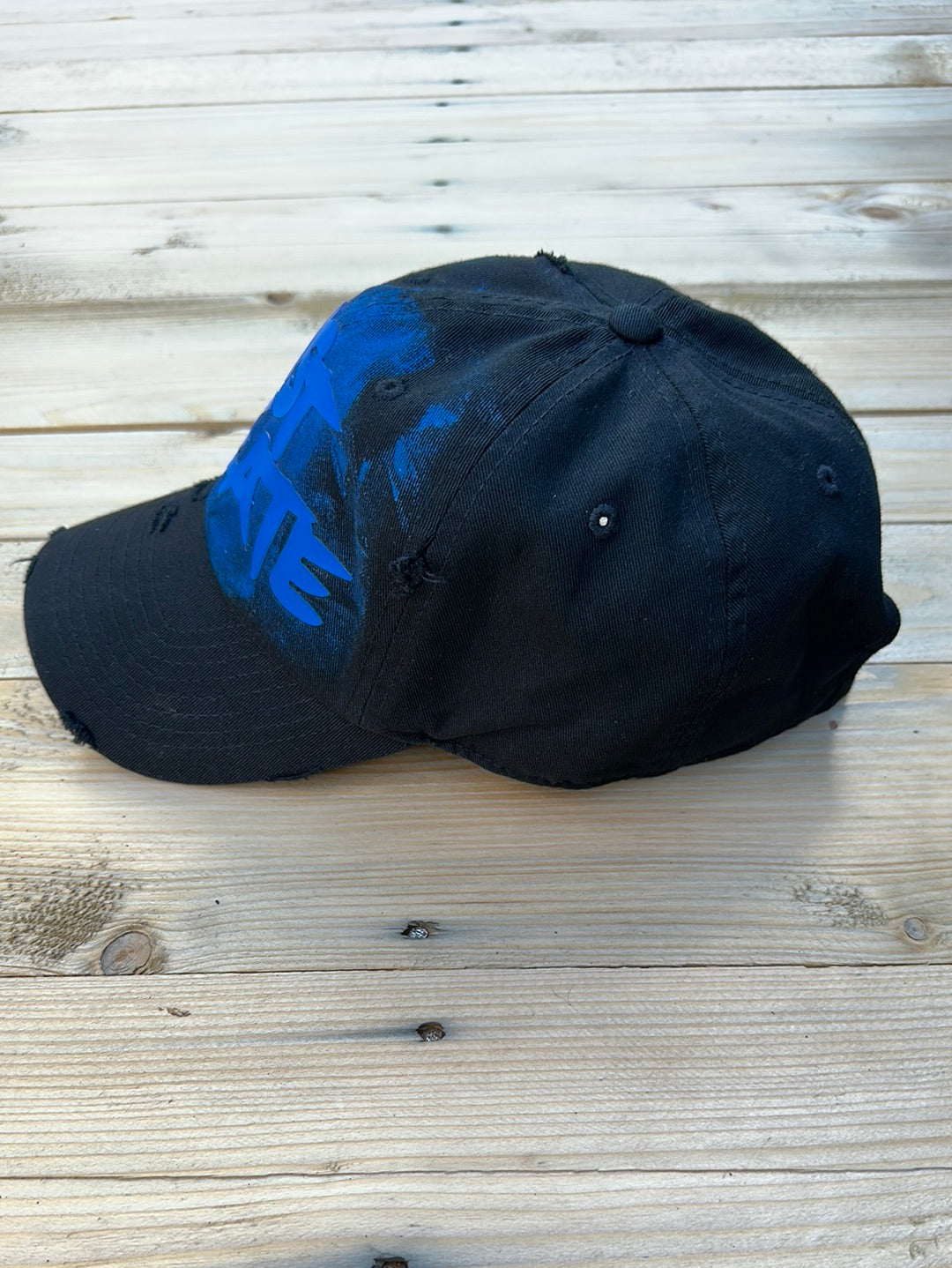 Just Create Distressed Dad Hat Black x Blue
