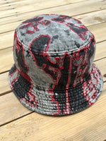 Load image into Gallery viewer, Black x Red Denim Bucket Hat S/M
