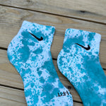 Load image into Gallery viewer, &quot;Aqua&quot; Paint Splattered Socks
