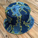 Load image into Gallery viewer, Denim Blue x Yellow Bucket Hat Deep Fit
