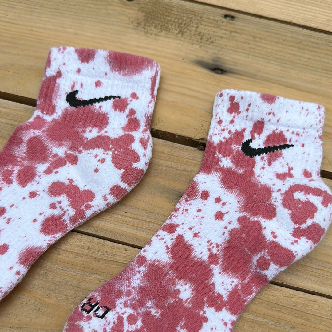Pink Paint Splattered Ankle Socks