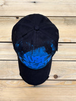 Load image into Gallery viewer, Just Create Distressed Dad Hat Black x Blue
