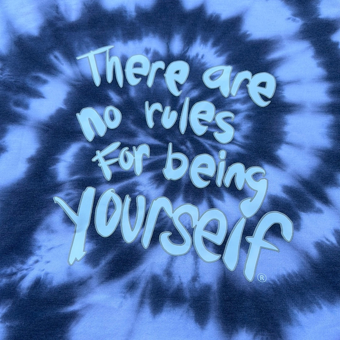 There are no rules for being yourself Black Tie Dye Hoodie - XL