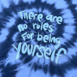 Load image into Gallery viewer, There are no rules for being yourself Black Tie Dye Hoodie - XL
