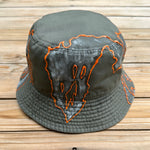 Load image into Gallery viewer, Gray x Orange Bucket Hat

