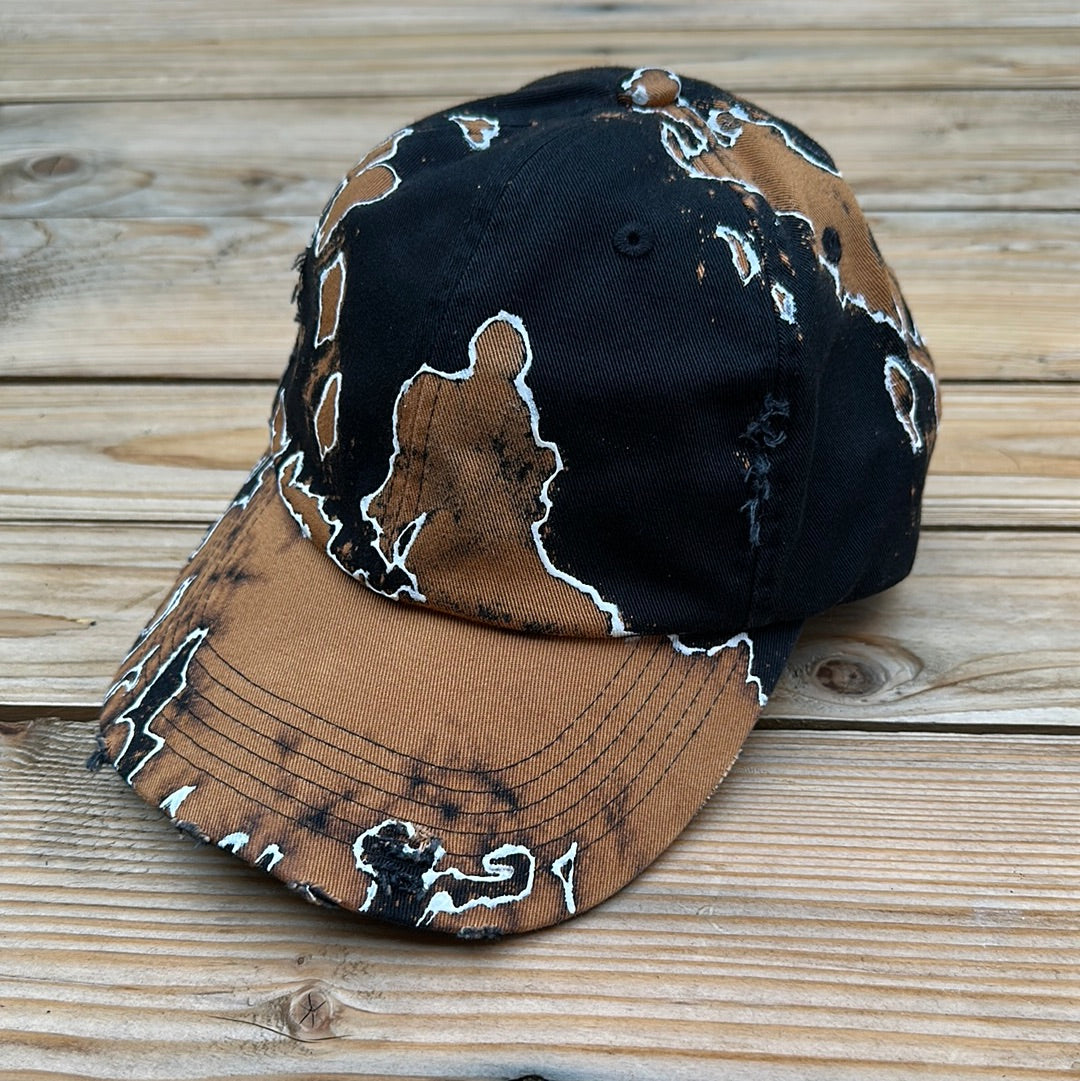 Black, Bleach & White Paint Dad Hat 001