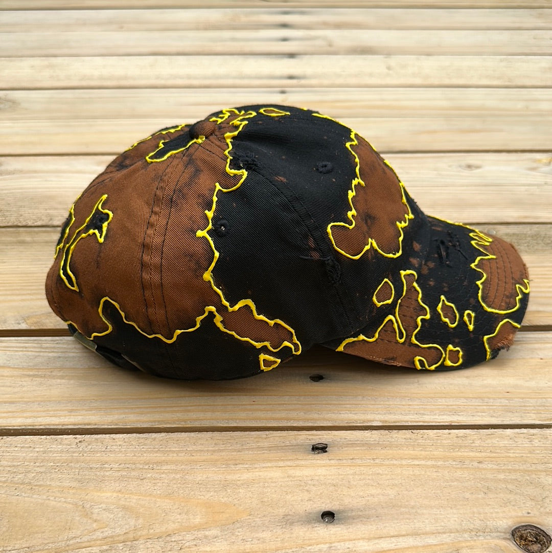 Yellow & Brown Distressed Dad Hat