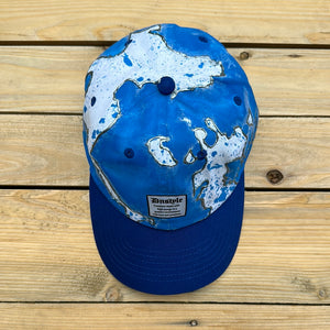 Blue x Silver x White Paint Splattered Dad Hat