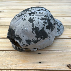 Gray x Black Paint Splattered Distressed Dad Hat