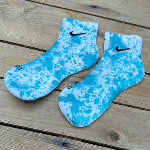 "Aqua" Paint Splattered Socks