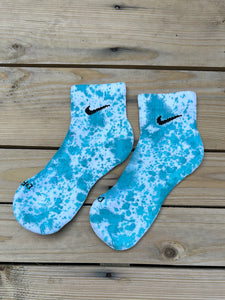 "Aqua" Paint Splattered Socks