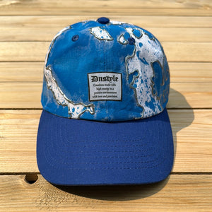 Blue x Silver x White Paint Splattered Dad Hat