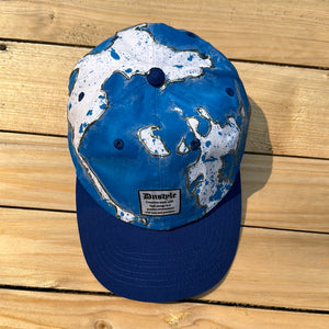 Blue x Silver x White Paint Splattered Dad Hat