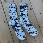 Load image into Gallery viewer, Black Paint Splattered Crew Socks
