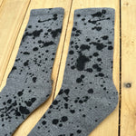 Load image into Gallery viewer, Black Paint Splattered Crew Socks
