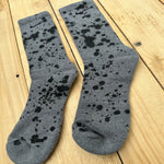 Load image into Gallery viewer, Black Paint Splattered Crew Socks
