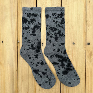 Black Paint Splattered Crew Socks