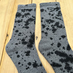 Load image into Gallery viewer, Black Paint Splattered Crew Socks
