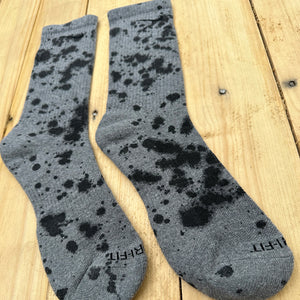 Black Paint Splattered Crew Socks