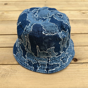 Paint & Bleach Denim Bucket Hat w/ Pocket