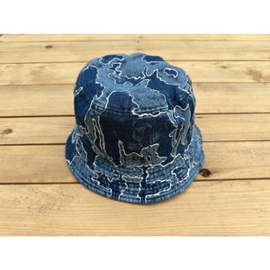 Paint & Bleach Denim Bucket Hat w/ Pocket