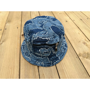 Paint & Bleach Denim Bucket Hat w/ Pocket