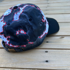 Red & Black Painted Dad Hat