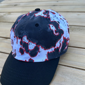 Red & Black Painted Dad Hat